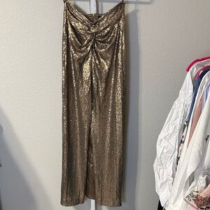 Donna‎ Karan Shimmering Gold Midi Dress